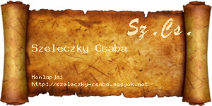 Szeleczky Csaba névjegykártya