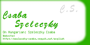 csaba szeleczky business card